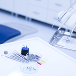 stock photo of a table with dentist tools