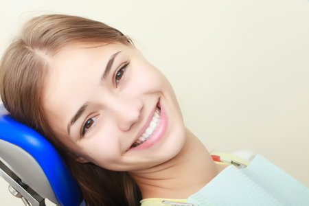 girl relaxing at dentist