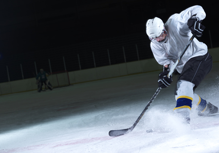 man playing hockey